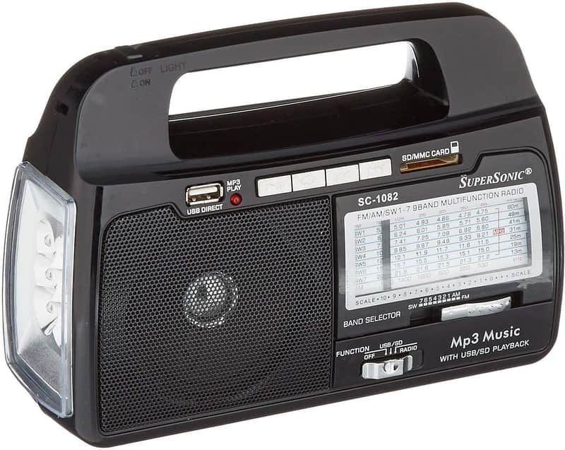 SuperSonic - SC-1082 - 9-Band AM/FM Rechargeable Battery Portable Radio image 1