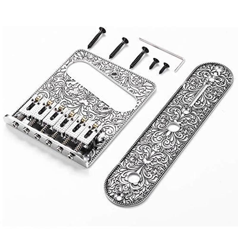 6 String Saddle Bridge Plate for Tele Style Guitars image 1