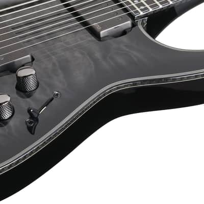 Schecter Hellraiser Hybrid C-8 guitar in Trans Black Burst image 7