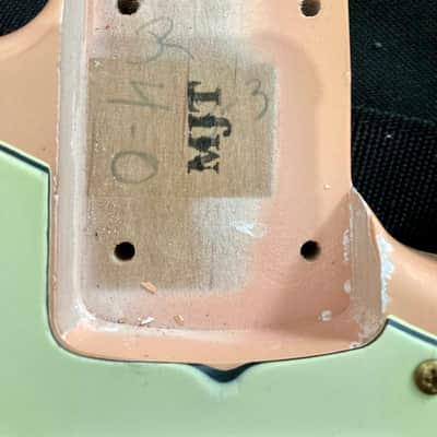 MJT MJT/Fender Stratocaster Body Neck and Hardware - Shell Pink Rosewood Gold image 13