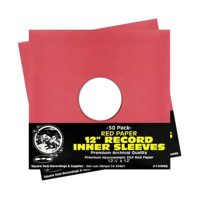 (100) 12" PREMIUM 29# RED Paper Vinyl LP Record Album Inner Sleeves ARCHIVAL image 1