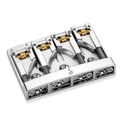 Schaller #467 Bass Bridge, Roller Saddles, Adjustable Spacing - CHROME