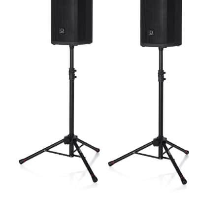 Gator Frameworks Lightweight and Compact Mini Tripod Speaker Stand Set with Nylon Carry Bag (GFWSPK0250SET),Black image 3