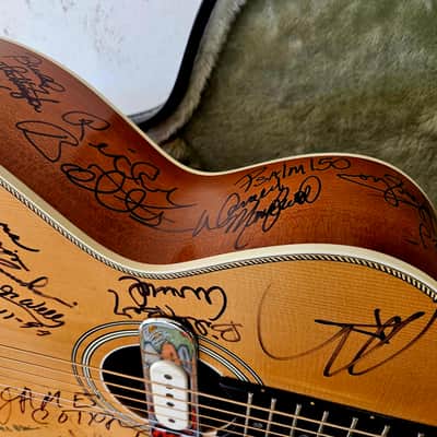 Robert Johnson Tribute Guitar - Delta Blues Parlor Guitar Autographed by BB King, Robert Cray, Buddy Guy, Jeff Healey image 6