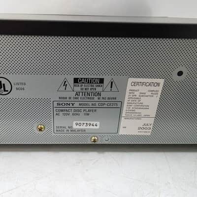 Sony CDP-CE275 5-Disc CD Changer & Player w/Remote - TESTED - RV-0405 image 12
