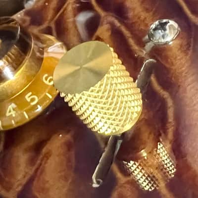 Kinnatone Short Gold Stainless Steel knurled 3 or 5 way Blade style Switch Tip For Strat or Tele image 3