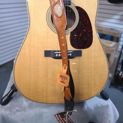 The Prairie Gold - Handcrafted Full-Grain Leather Guitar Strap with Hair-on Cowhide image 5