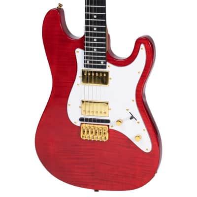 Jamstik Jamstik Deluxe MIDI Guitar - Red/White - B-Stock 2024 - Red Flamed Maple Veneer with Transparent Finish image 4