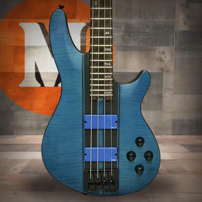 Schecter C-4 GT Bass - Satin Trans Blue w/ Black Racing Stripe (B-Stock) (708) image 1