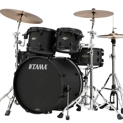 Tama Starclassic Performer Limited Edition Flat Black Lacquer w/Flat Black Hardware 22,10,12,14,16,6.5x14 matching snare IN STOCK NOW 2026 - Flat Black image 3