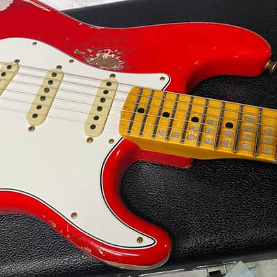 NEW! Fender Custom Shop Special Run '69 Stratocaster Heavy Relic - Handwound P/U's - Aged Ferrari Red - Reverse Headstock - 7.9lbs - Authorized Dealer - One OFF! SUPER RARE! G07043 image 2