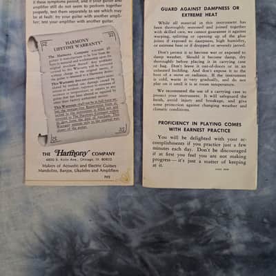 Vintage RARE 1950 -1965 Harmony Guitar Care Brochures Case Candy image 2