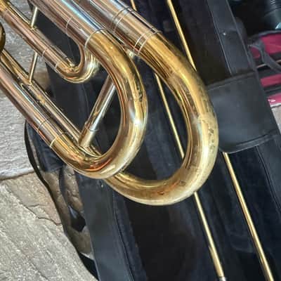 Immagine Gold color trigger trombone, With case and mouthpiece. Large bore - 10