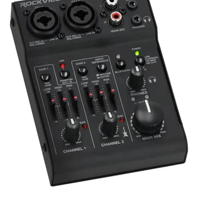 Rockville RockMix 2BT 2 Channel USB Interface Mixer, 2-way Bluetooth For Podcast image 7