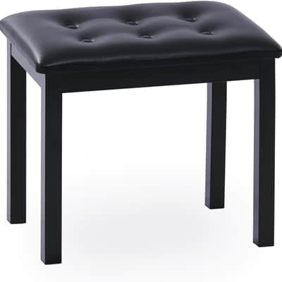 Piano Bench with Padded Cushion,Iron Leg Material Keyboard Bench,Stronger and More Stable Comfortable Leather Piano Chair Seat,17.72''x11.61''x19.49''-Black image 1