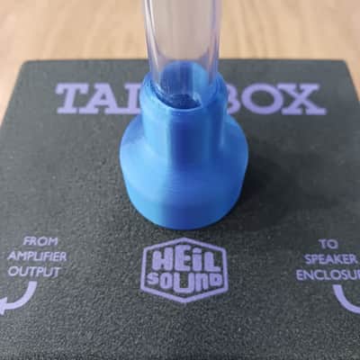 Satin Blue talk box tube adapter for 5/8" OD tube to a 1 3/8"-18 threaded driver image 1