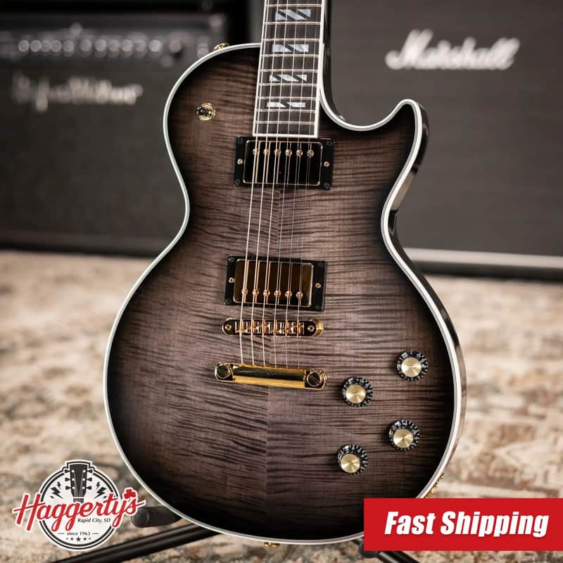 Gibson Les Paul Modern Supreme Electric Guitar - Trans Ebony Burst with Hardshell Case image 1