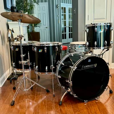 Ludwig Classic maple 22/18/16/13 black cortex 70s image 3