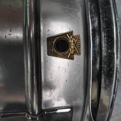 Ludwig No. 404 Acrolite 5x14" 8-Lug Aluminum Snare Drum with Keystone Badge 1963 - 1969 - Matte Aluminum image 2