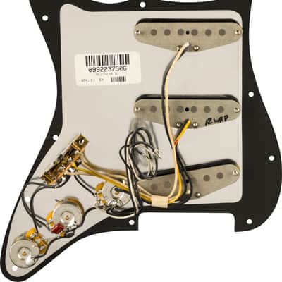 Mint Fender Pre-Wired Strat Pickguard, Pure Vintage '65 w/RWRP Middle, Black 11 Hole image 2