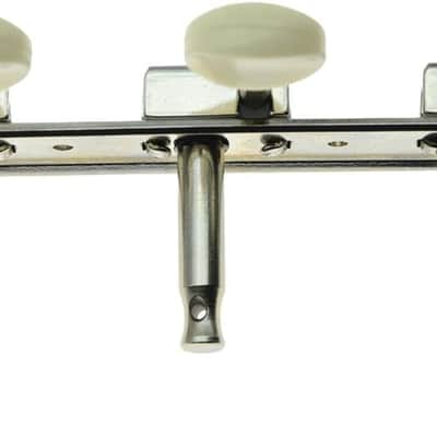 Nickel w/Aged White 3 per side 3x3 on a Plate Vintage Guitar Tuning Keys for Epi LP JR image 4