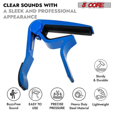 5Core Capo Acoustic Electric Guitar 6 String Kapo Clip For Banjo Mandolin Ukulele image 3