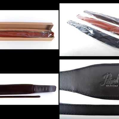 Comfortable and Adjustable Guitar strap - 100% Genuine Cowhide Leather - Petrof – Top Quality – light brown color - hand made - Free Shipping image 3