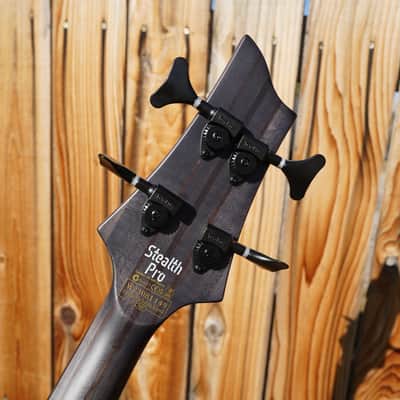 Schecter DIAMOND SERIES Stiletto-4 Stealth Pro EX - 35" Scale-BEAD-- Satin Black Left Handed 4-String Electric Bass Guitar image 8