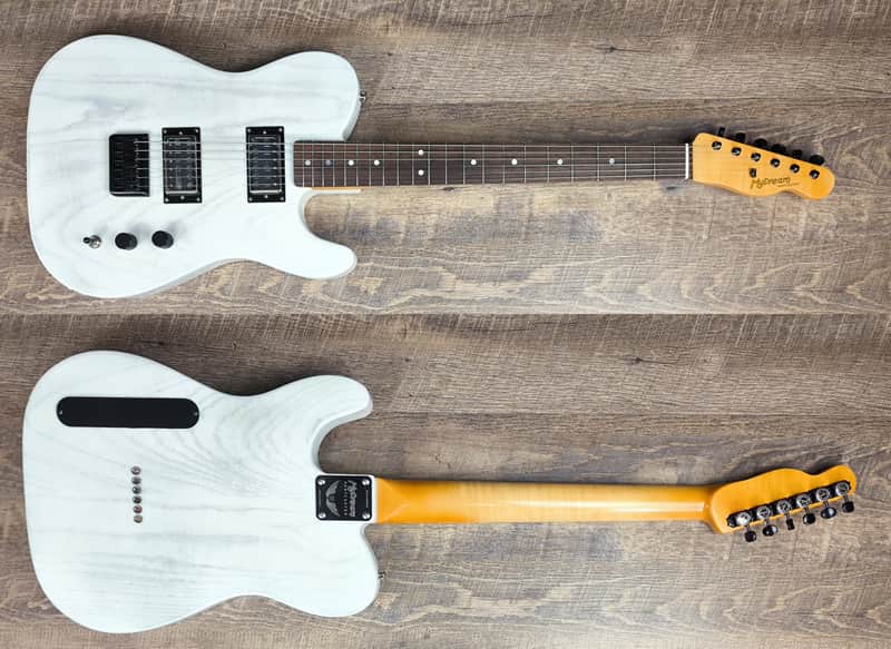 MyDream Partcaster Custom Built - White Swamp Ash Novel Foil Lollar image 1