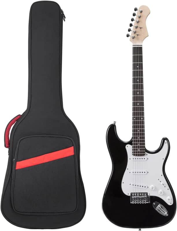 Electric Guitar Bag 7mm Padding Electric Guitar Case, 39 Inch Electric Guitar Gig Bag Backpack with Neck Strap and Pockets, Black image 1