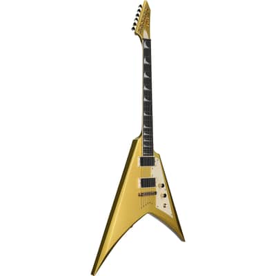 ESP LTD Kirk Hammett KH-V Electric Guitar (with Case), Metallic Gold image 2