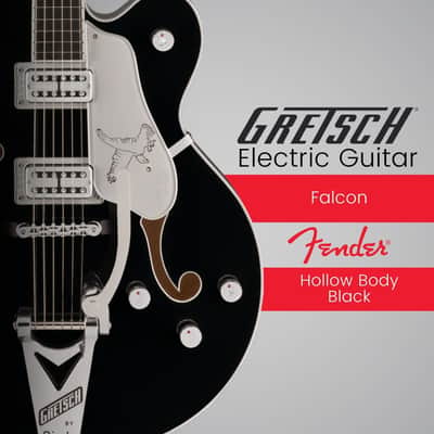 Gretsch Falcon Hollow Body Electric Guitar with Ebony Fingerboard Black image 2