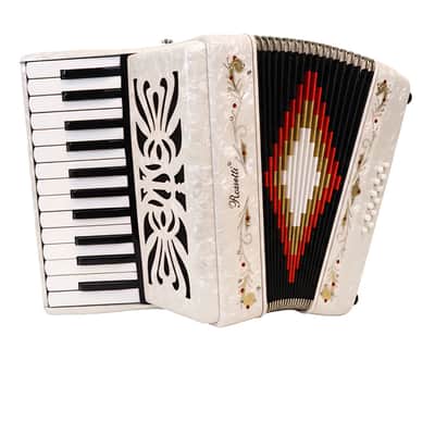 Rossetti 2512-WH Piano Keys & 12 Bass Buttons Piano Accordion w/Hard Case & Shoulder Straps image 2