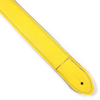 Yellow Premium Leather Ukulele Strap -Bright Yellow Leather Ukulele Strap -Handmade -Soft Leather Ukulele Strap - Button Ukulele Strap image 4
