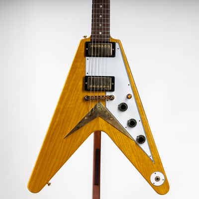 DO NOT USE Gibson 1958 Korina Flying V with White Pickguard, Natural | Demo image 2