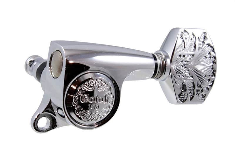 NEW Gotoh 510 6 In Line Engraved TUNERS Guitar 18:1 Ratio Chrome TK-7981-010 image 1