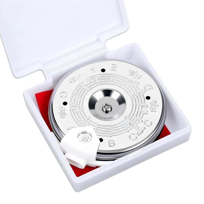 Pitch Pipe for Singers 13 Tones Cello Tuner Sensitive Pitch Pipe Tuner Chromatic Tuning with Storage Case for Violin Ukulele Guitar Mandolin Banjo Bass image 1