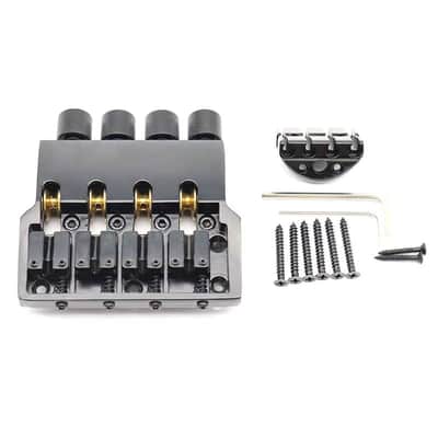 Adjustable Saddles 4 String Headless Bass Bridge Tremolo System in Black image 1