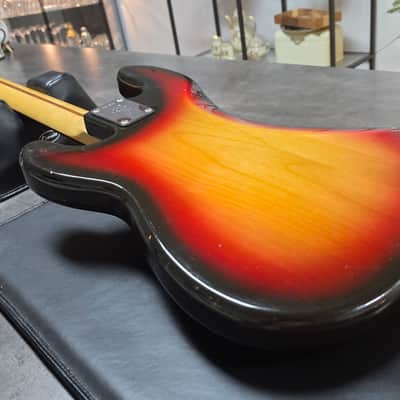 1973 Fender Precision Bass Sunburst Vintage American 70s P-Bass with custom Jazz Bass block inlay neck USA 4-String image 13