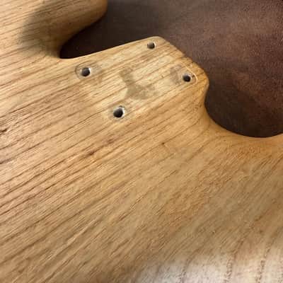 Handmade P bass body with slant J pickup routes image 10