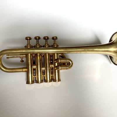 Selmer-Paris Maurice André 4-Valve Piccolo Trumpet in G (Sol) 1970 - Gold Lacquer image 2