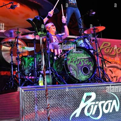Rikki Rockett's Poison, Rockett Drum Works "Zombie" Kit: 22", 12", 14", 16", 6x14" Snare.  Purple Hardware 2012 - Custom Graphics By Craig Fraser. SIGNED! image 4