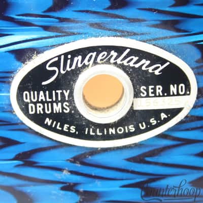 *Slingerland 10x14" Blue Agate Marching Snare/Tom Drum Shell Vintage70s 3Ply USA image 3