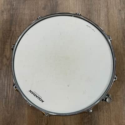 Ludwig L-404 Acrolite 5x14" 8-Lug Aluminum Snare Drum with Rounded Blue/Olive Badge 1980’s image 6