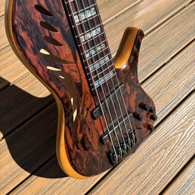 Ken Lawrence Chamberbrase II 5 string electric bass guitar LED's image 12