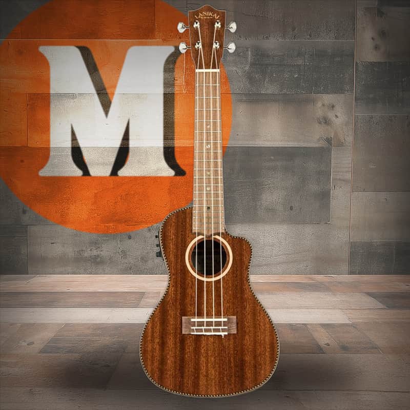 Lanikai All Solid Mahogany Concert Cutaway A/E Ukulele (MAS-CEC) image 1