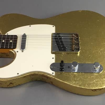 LEFTY Custom Heavy Relic TL59 Gold Metallic Vintage Guitar Aged Tele 6 Lb HSC image 14