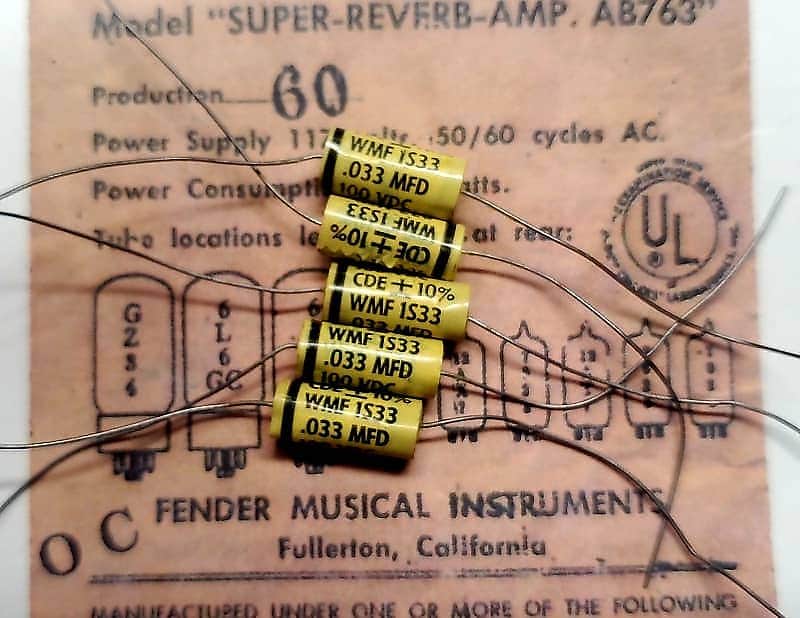 Cornell Dubilier CDE - .033 100v tone cap Yellow Mylar image 1