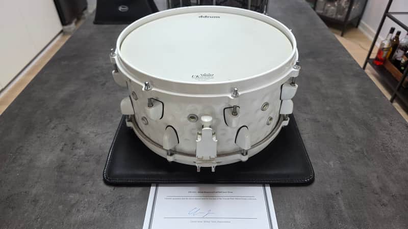 VINNIE PAUL'S PROTOTYPE Golf Ball Snare Drum Hammered Steel DDrum Custom Pantera Drummer Artist Owned Vinnie Paul Home Recording Studio Memorabilia Dime Dimebag Darrell image 1