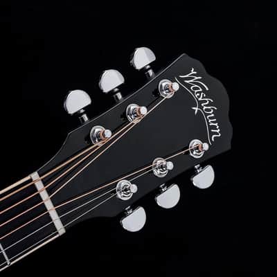 Washburn Deep Forest Burl 6 String Acoustic Guitar, Right, Black Fade (DFBDB) image 13
